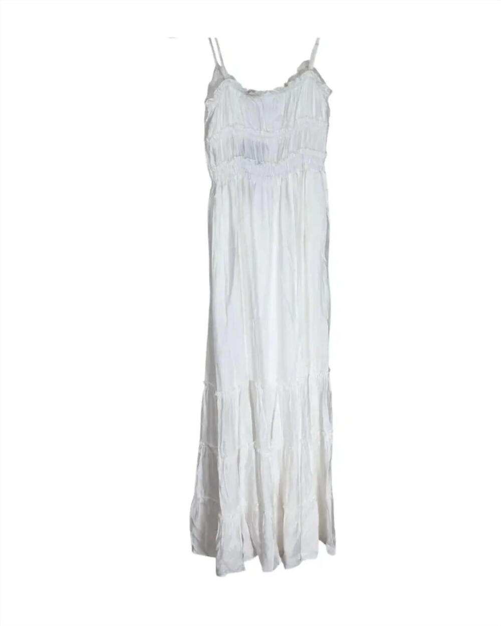 NEW THE KOOPLES shirred bow maxi dress in white - Picture 2 of 2